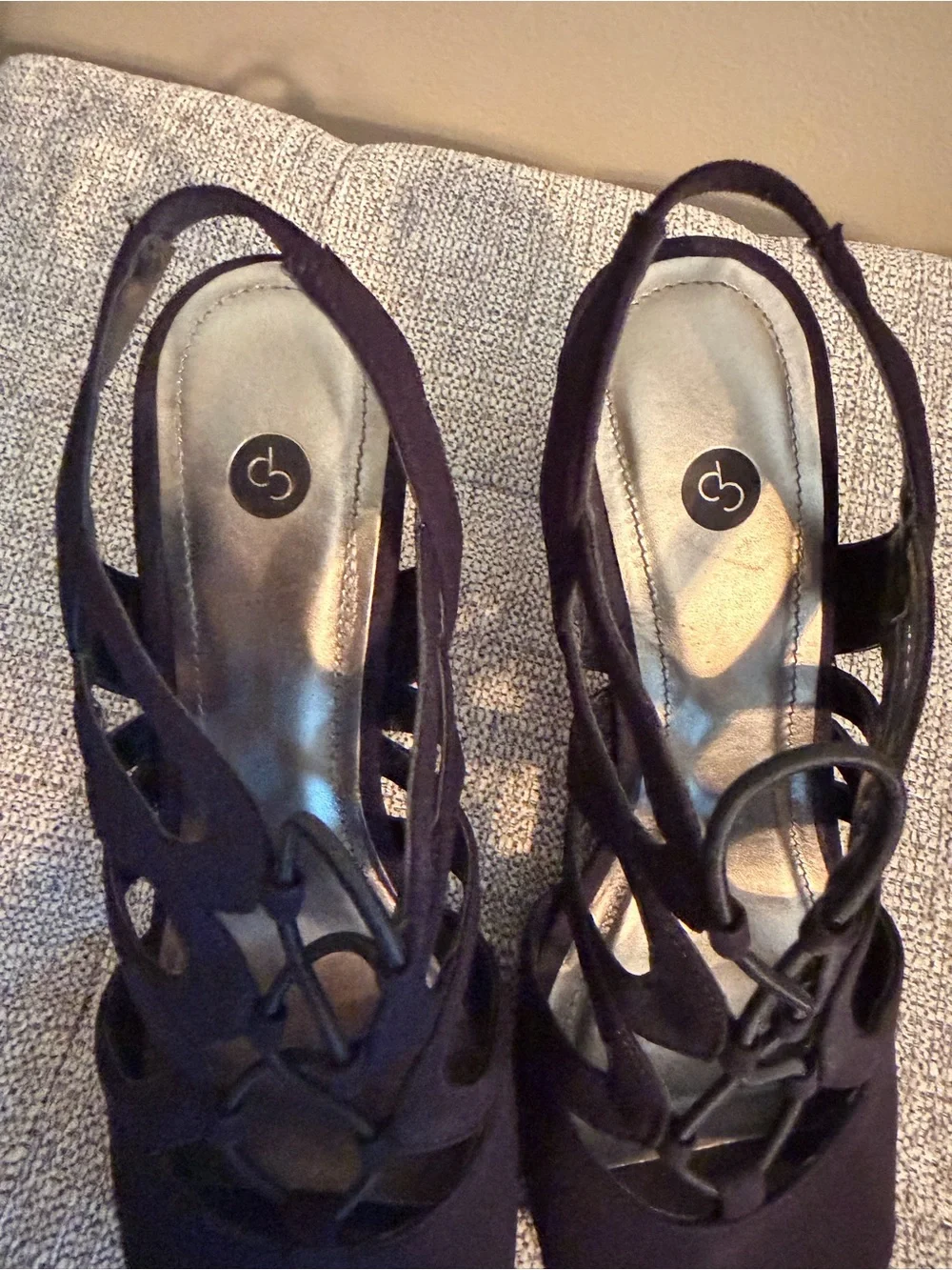 Black strappy sandals/heels- women’s size 8